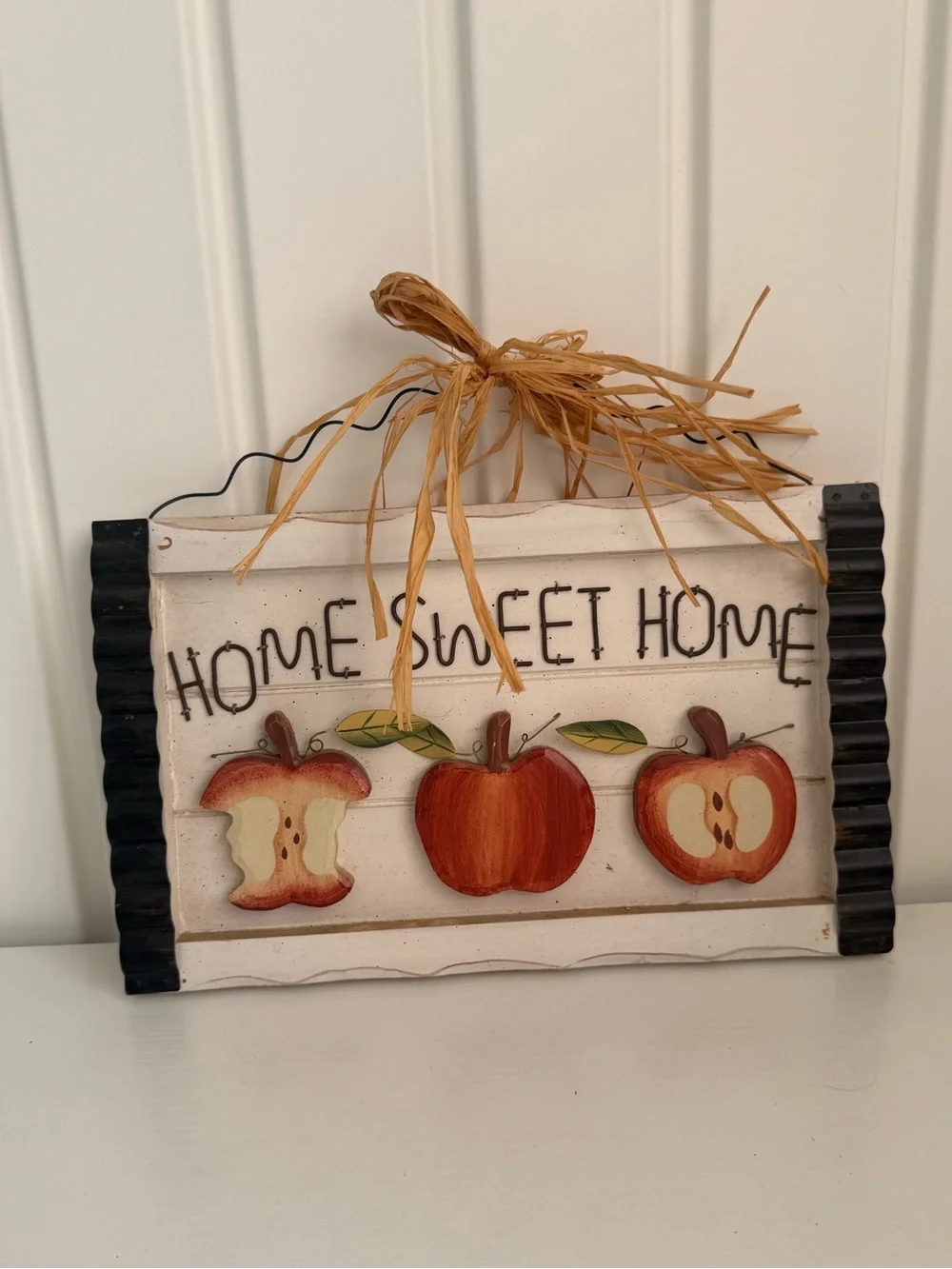 Home Sweet Home Apple Wall Sign - Rustic Kitchen Decor
